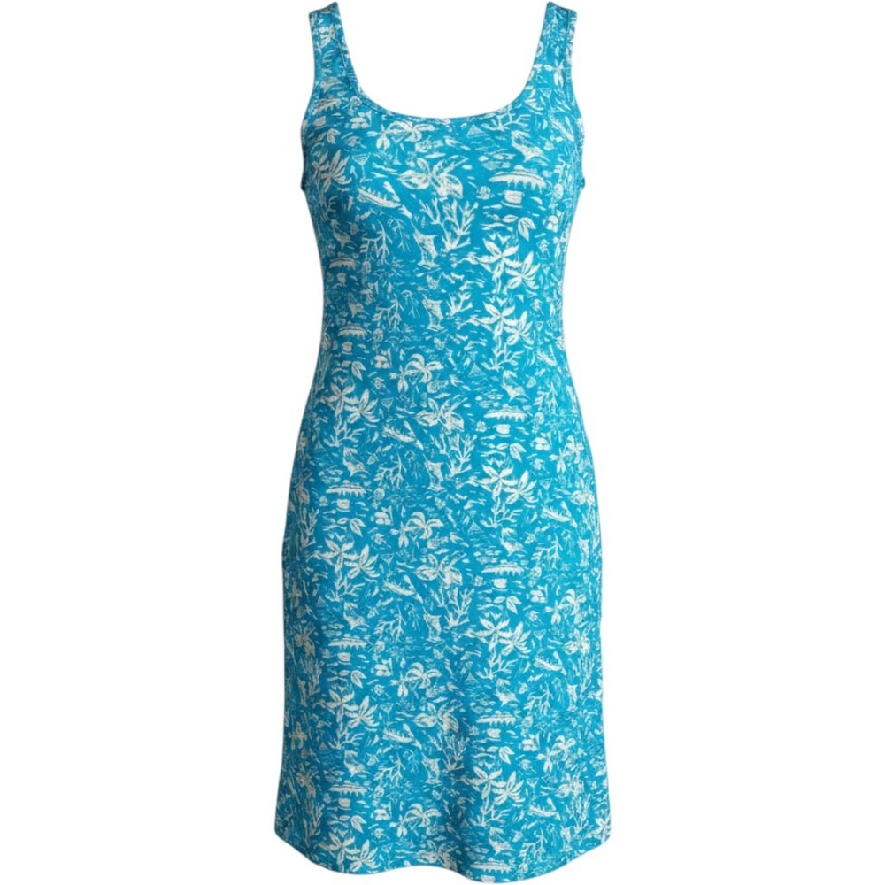 Columbia Women's PFG Freezer Dress XS Blue White Tropical Performance Beach